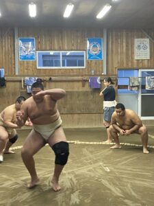 High school Sumo practice.